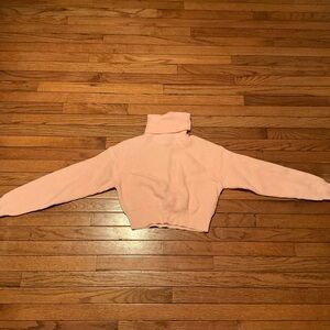 Forever 21 Pink Turtleneck Cropped Sweater